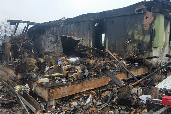Fire Damage of a small shop ready for Clean Up